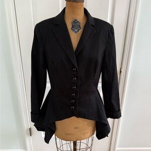 Betsey Johnson Black Tailored Bustle Jacket